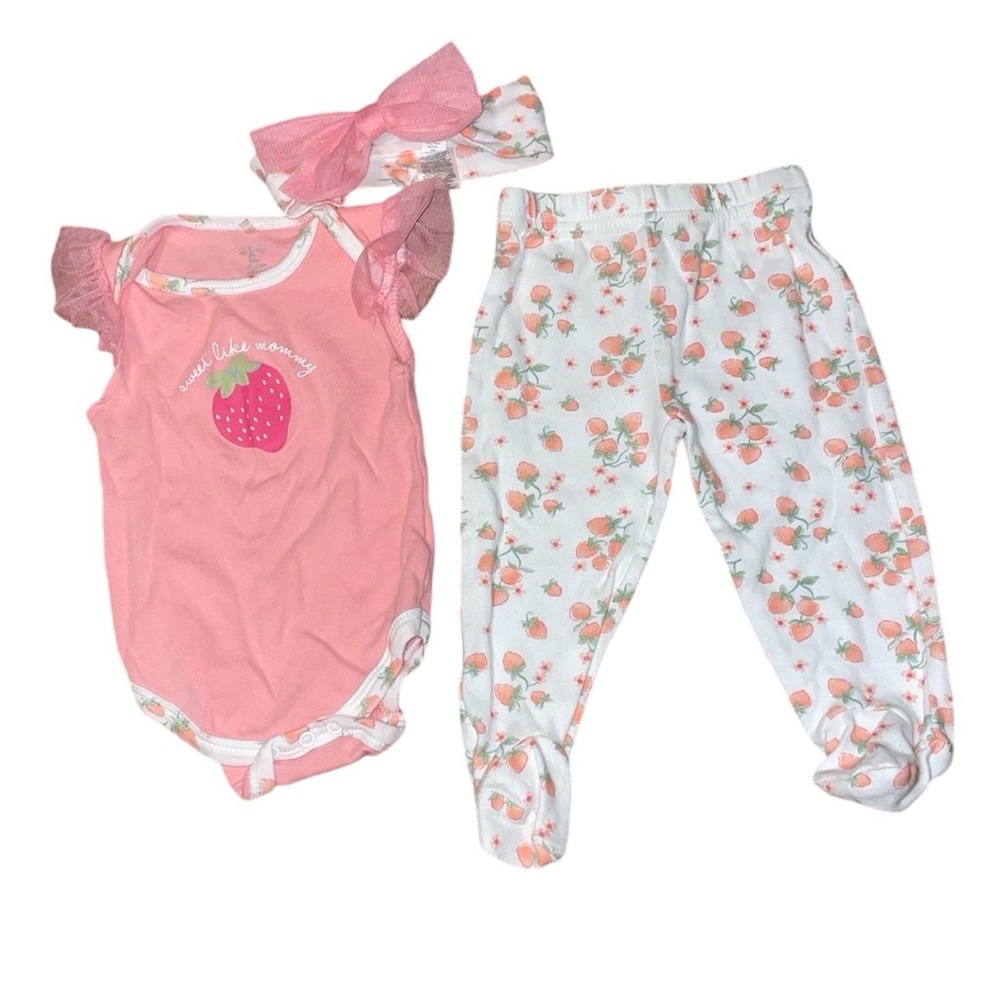 •LE TOP BÉBÉ•"SWEET LIKE MOMMY" MATCHING SET LITTLE GIRLS SIZE 6-9 MONTHS